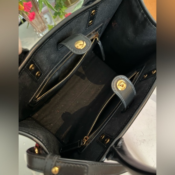 Versace La Medusa Tote Bag in Black & Pink with Crossbody Stap ~ EUC Gently Used - Picture 14 of 15